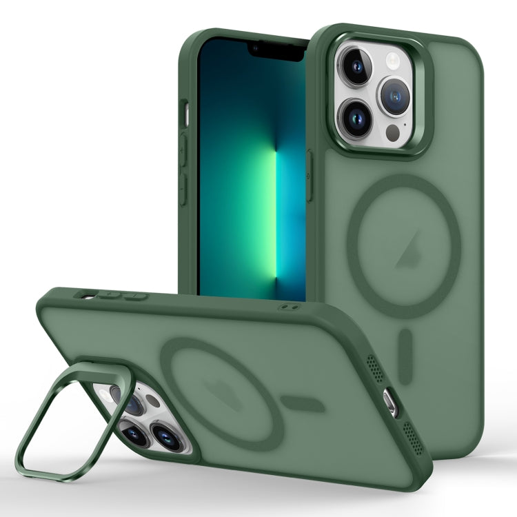 For iPhone 13 Pro Skin Feel Lens Holder Magsafe Phone Case