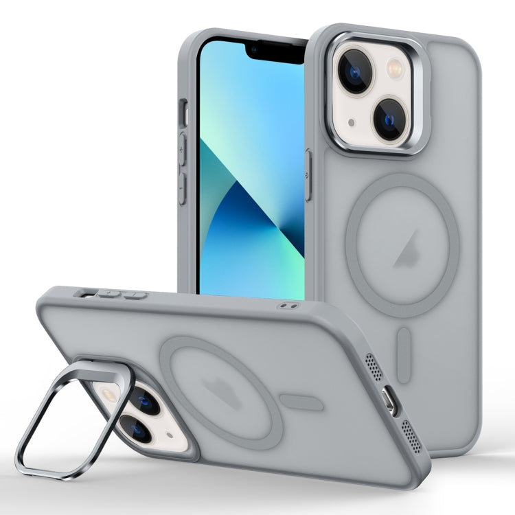 For iPhone 13 mini Skin Feel Lens Holder Magsafe Phone Case