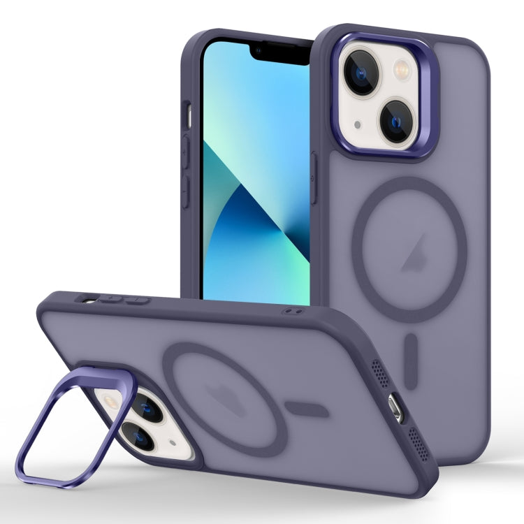For iPhone 13 mini Skin Feel Lens Holder Magsafe Phone Case