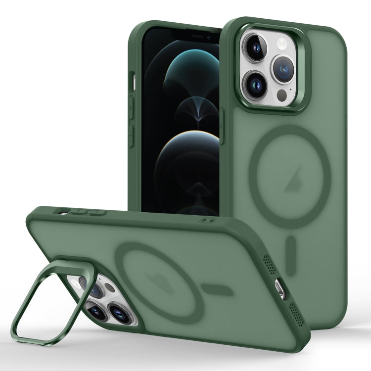 For iPhone 12 Pro Max Skin Feel Lens Holder Magsafe Phone Case
