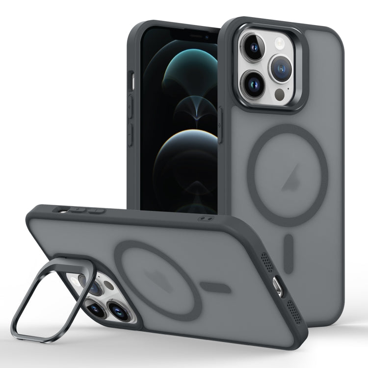 For iPhone 12 Pro Max Skin Feel Lens Holder Magsafe Phone Case