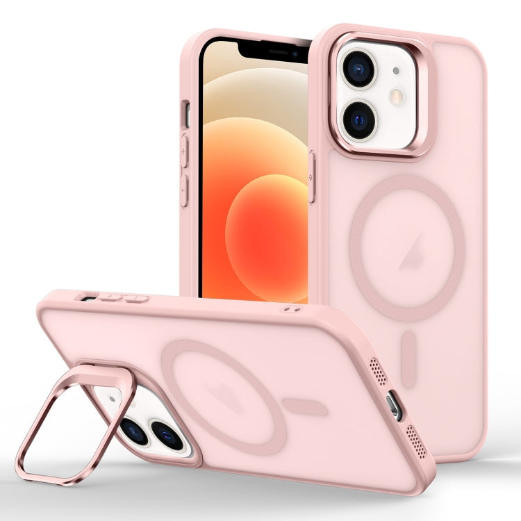 For iPhone 12 mini Skin Feel Lens Holder Magsafe Phone Case