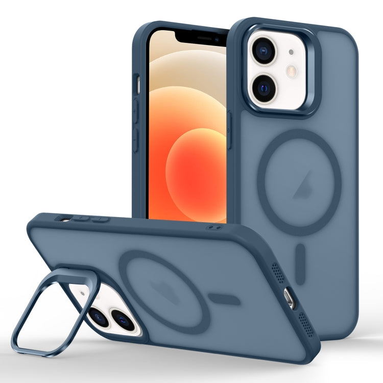For iPhone 12 mini Skin Feel Lens Holder Magsafe Phone Case