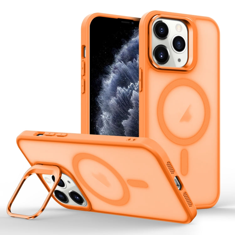 For iPhone 11 Pro Max Skin Feel Lens Holder Magsafe Phone Case
