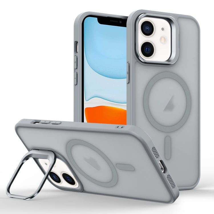 For iPhone 11 Skin Feel Lens Holder Magsafe Phone Case