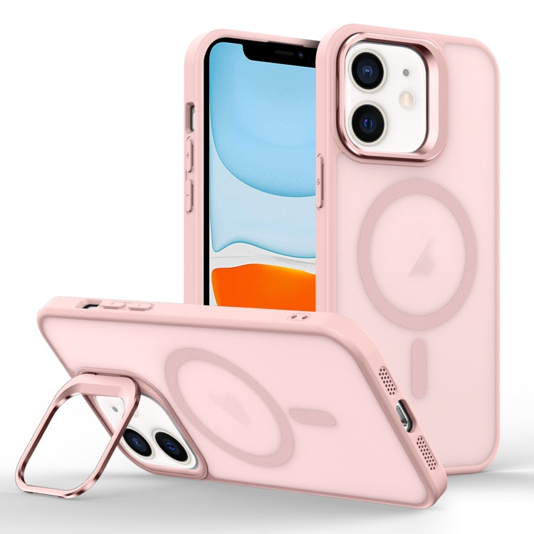 For iPhone 11 Skin Feel Lens Holder Magsafe Phone Case