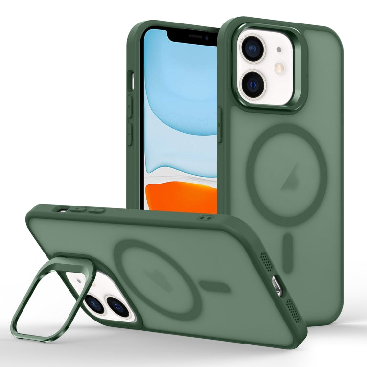 For iPhone 11 Skin Feel Lens Holder Magsafe Phone Case