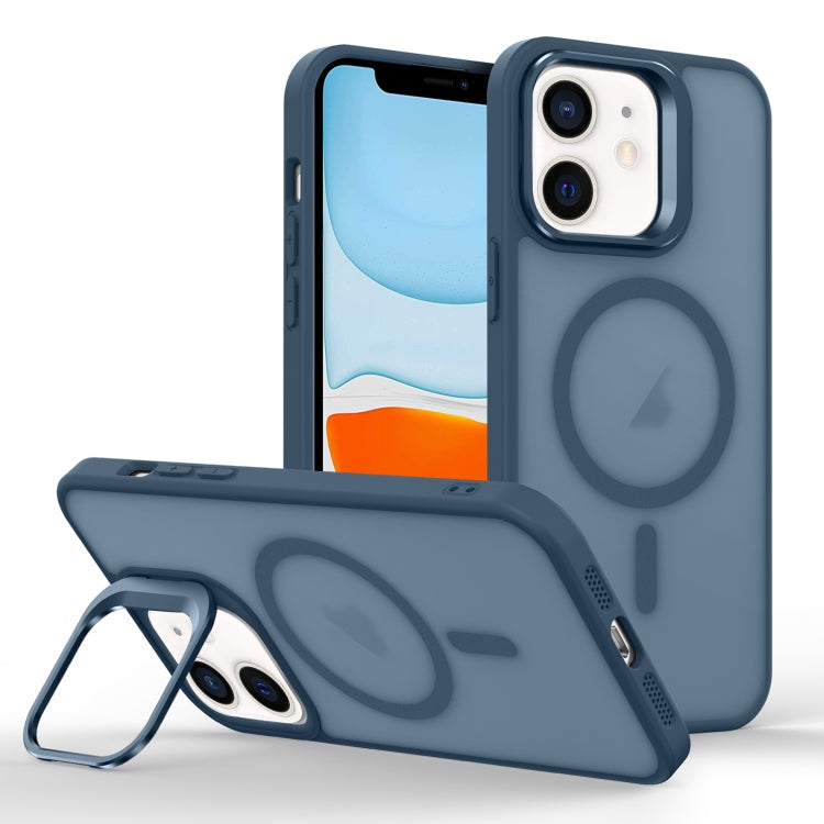 For iPhone 11 Skin Feel Lens Holder Magsafe Phone Case