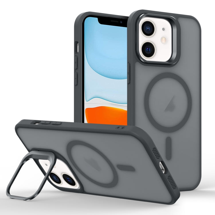 For iPhone 11 Skin Feel Lens Holder Magsafe Phone Case