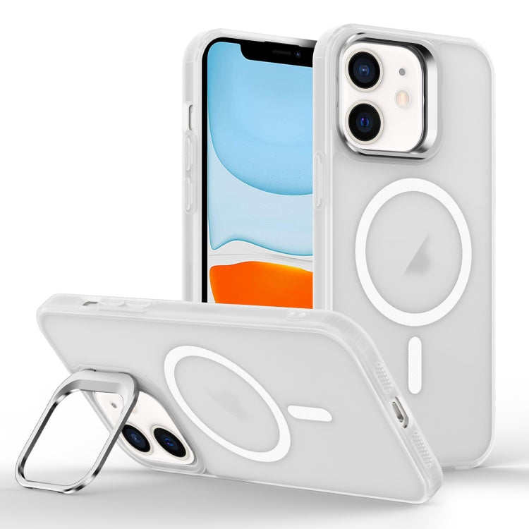 For iPhone 11 Skin Feel Lens Holder Magsafe Phone Case