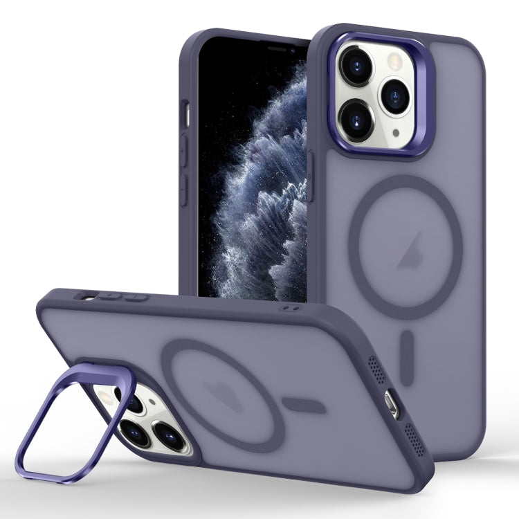 For iPhone 11 Pro Skin Feel Lens Holder Magsafe Phone Case