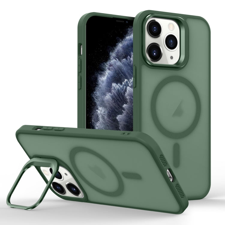 For iPhone 11 Pro Skin Feel Lens Holder Magsafe Phone Case