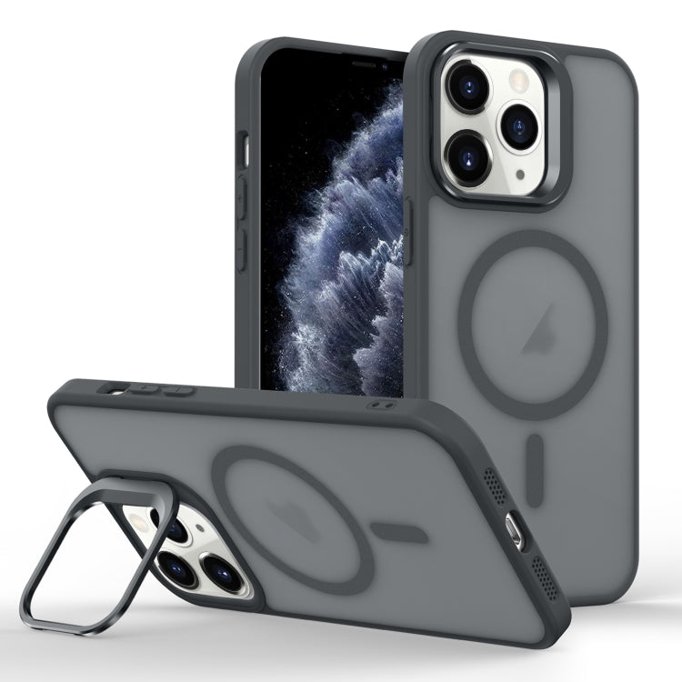 For iPhone 11 Pro Skin Feel Lens Holder Magsafe Phone Case