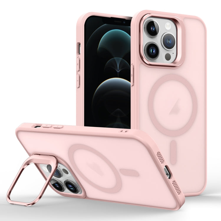 For iPhone 12 Pro Skin Feel Lens Holder Magsafe Phone Case