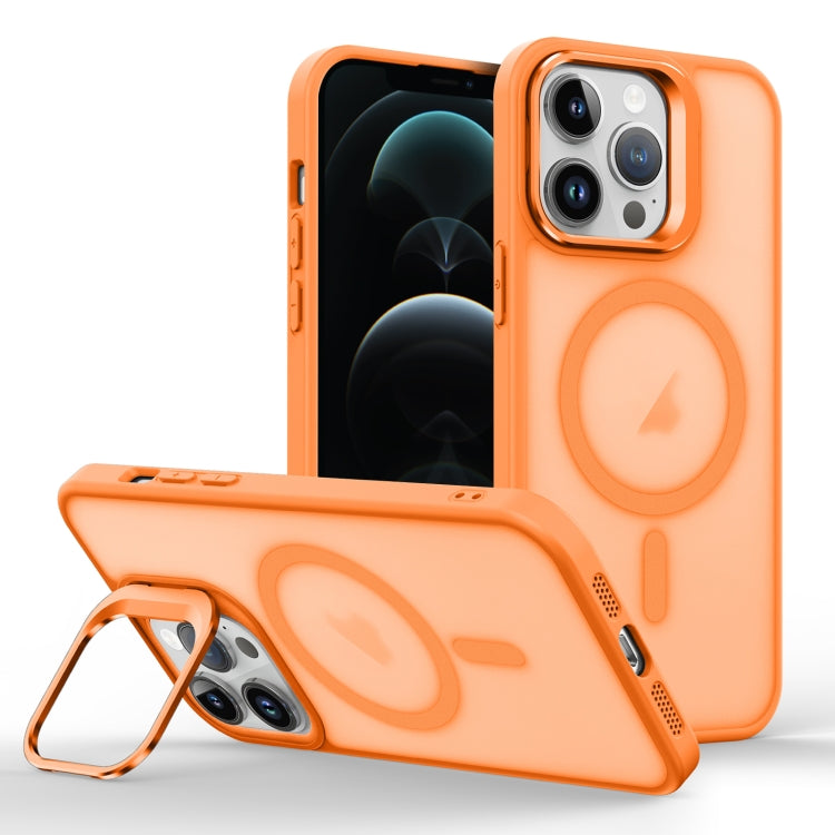 For iPhone 12 Pro Skin Feel Lens Holder Magsafe Phone Case