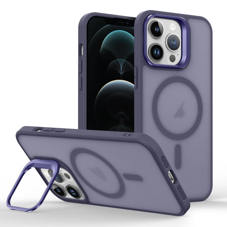 For iPhone 12 Pro Skin Feel Lens Holder Magsafe Phone Case
