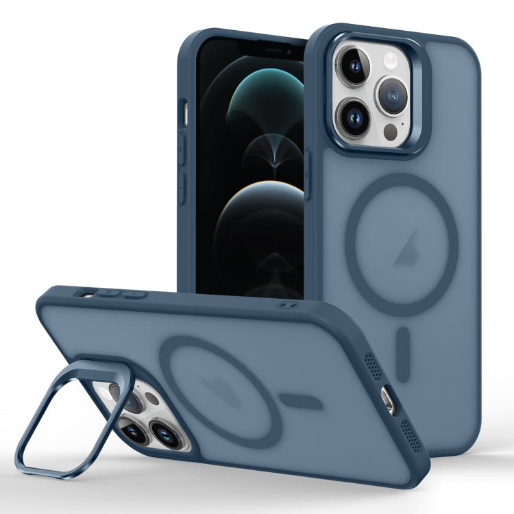 For iPhone 12 Pro Skin Feel Lens Holder Magsafe Phone Case