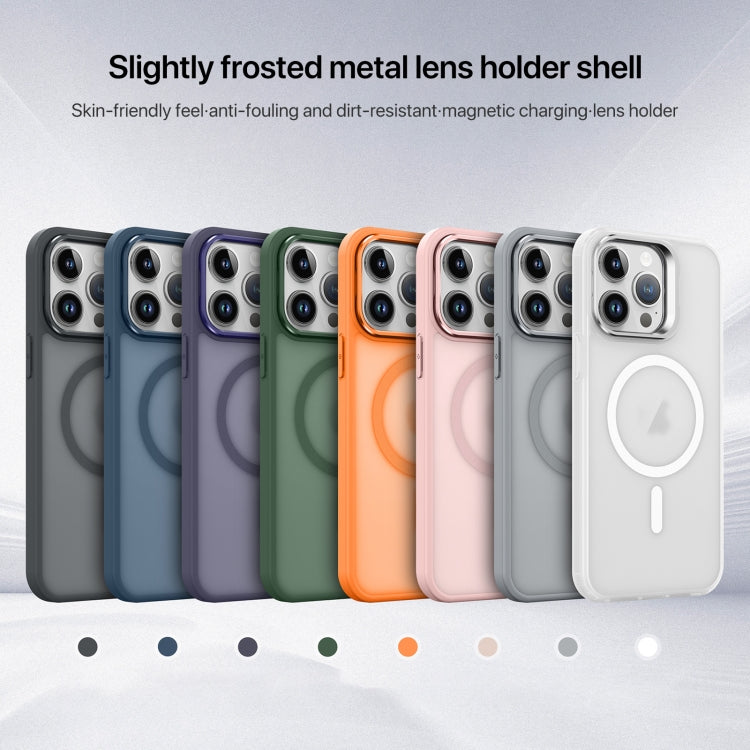For iPhone 15 Plus Skin Feel Lens Holder Magsafe Phone Case