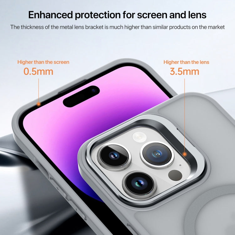 For iPhone 14 Pro Max Skin Feel Lens Holder Magsafe Phone Case