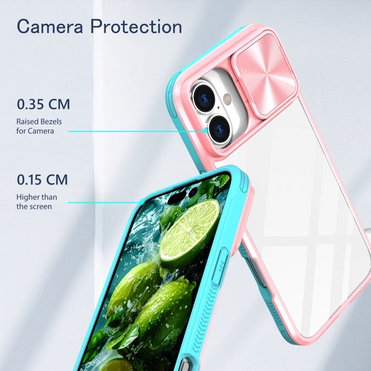 For iPhone 16 Sliding Camshield Acrylic Hybrid TPU Phone Case