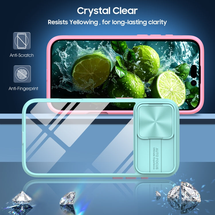 For iPhone 16 Sliding Camshield Acrylic Hybrid TPU Phone Case