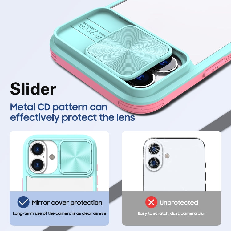 For iPhone 16 Sliding Camshield Acrylic Hybrid TPU Phone Case