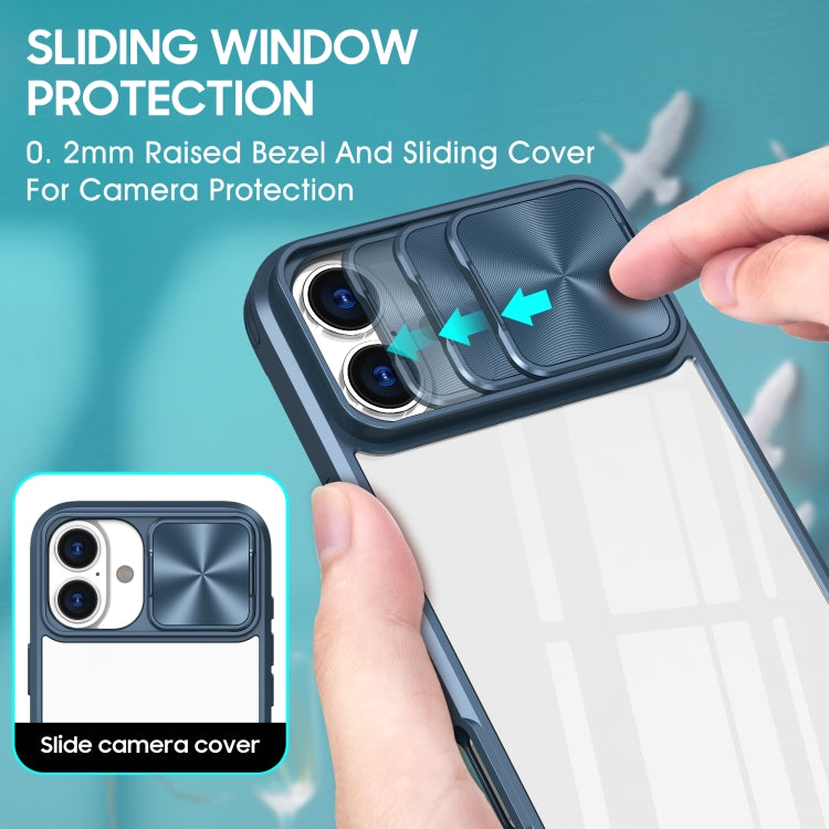 For iPhone 16 Pro Sliding Camshield Acrylic Hybrid TPU Phone Case