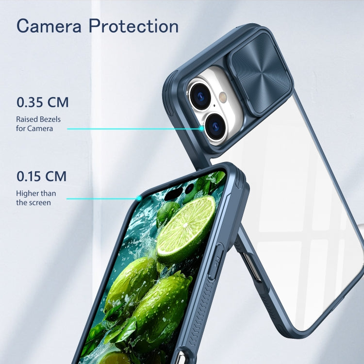 For iPhone 16 Pro Sliding Camshield Acrylic Hybrid TPU Phone Case