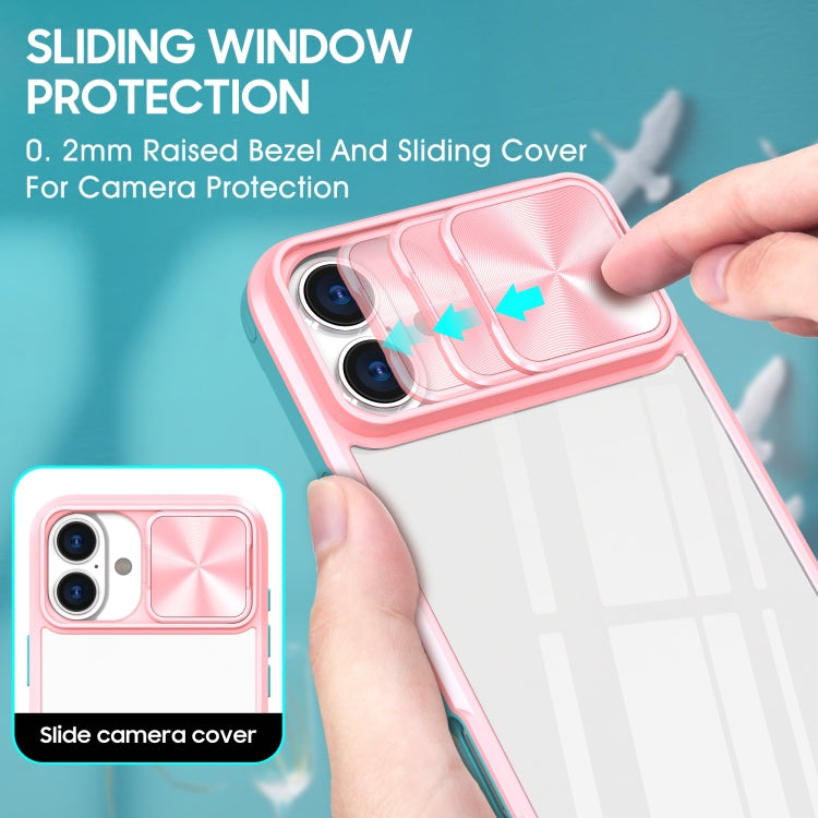 For iPhone 16 Pro Sliding Camshield Acrylic Hybrid TPU Phone Case