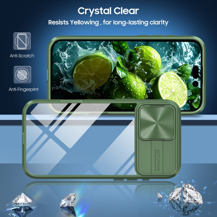 For iPhone 16 Pro Sliding Camshield Acrylic Hybrid TPU Phone Case