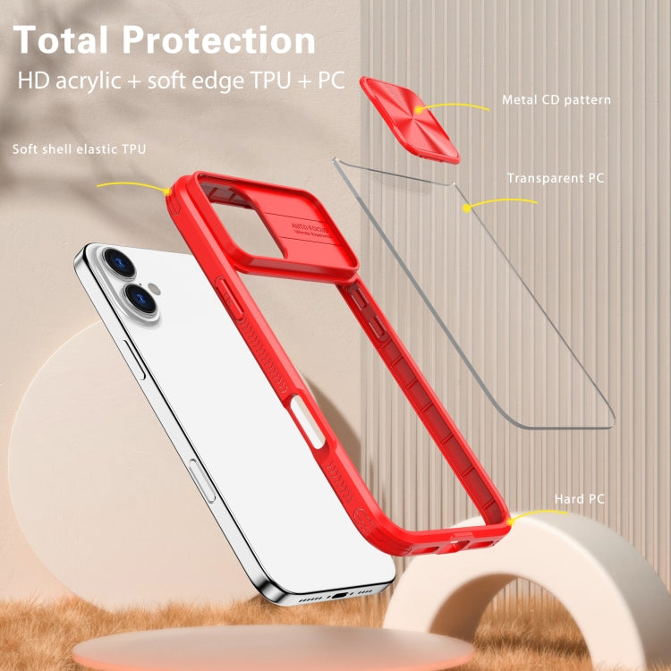 For iPhone 16 Pro Sliding Camshield Acrylic Hybrid TPU Phone Case