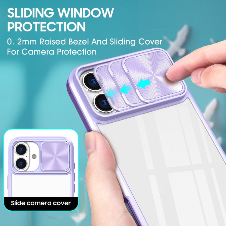 For iPhone 16 Pro Sliding Camshield Acrylic Hybrid TPU Phone Case