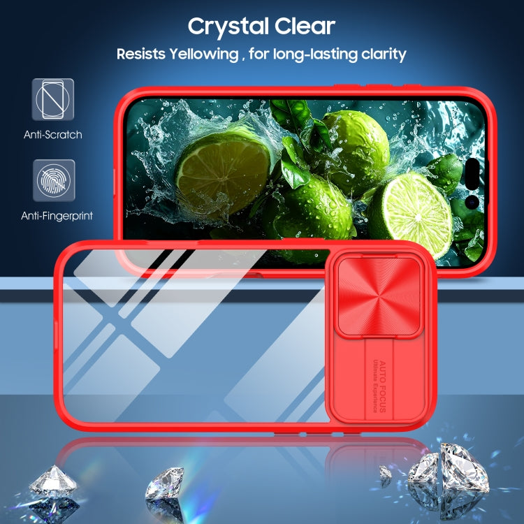 For iPhone 16 Plus Sliding Camshield Acrylic Hybrid TPU Phone Case