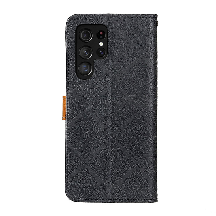 For Samsung Galaxy S25 Ultra 5G European Floral Embossed Leather Phone Case
