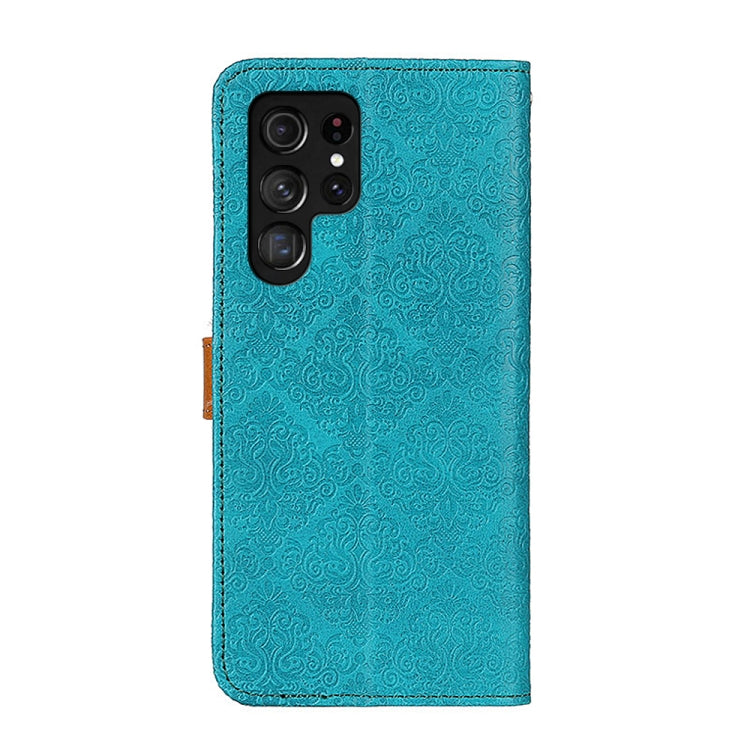 For Samsung Galaxy S25 Ultra 5G European Floral Embossed Leather Phone Case