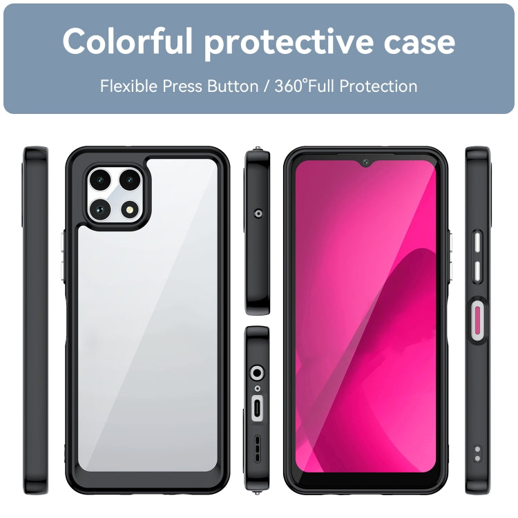 For T-Mobile REVVL 7 5G Colorful Series Acrylic Hybrid TPU Phone Case