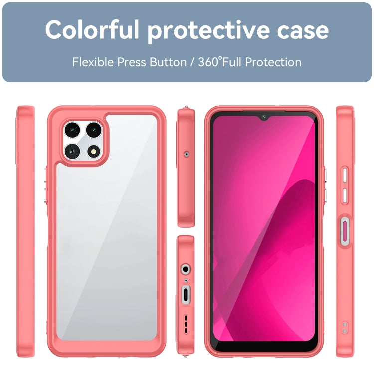 For T-Mobile REVVL 7 5G Colorful Series Acrylic Hybrid TPU Phone Case