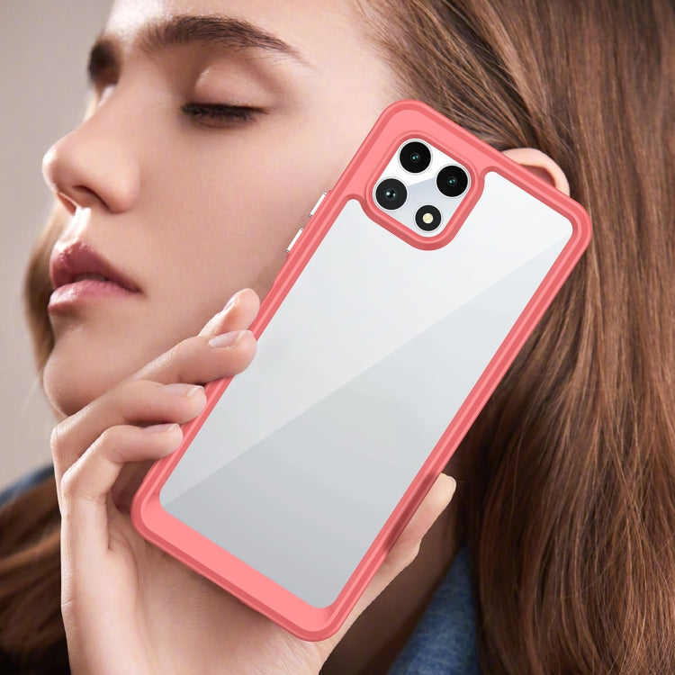 For T-Mobile REVVL 7 5G Colorful Series Acrylic Hybrid TPU Phone Case