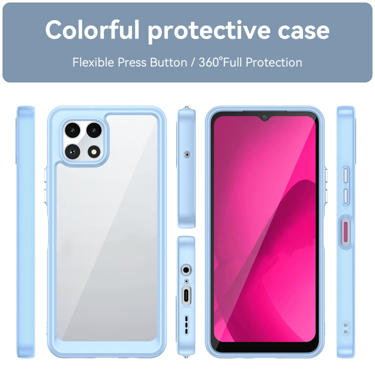 For T-Mobile REVVL 7 5G Colorful Series Acrylic Hybrid TPU Phone Case