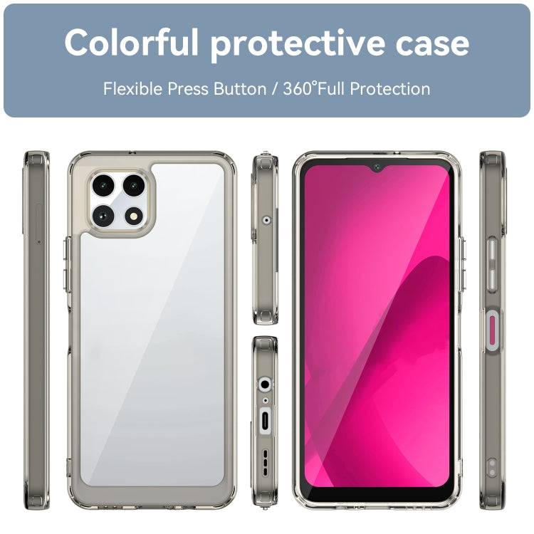For T-Mobile REVVL 7 5G Colorful Series Acrylic Hybrid TPU Phone Case