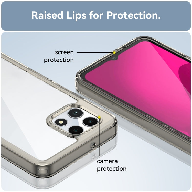 For T-Mobile REVVL 7 5G Colorful Series Acrylic Hybrid TPU Phone Case