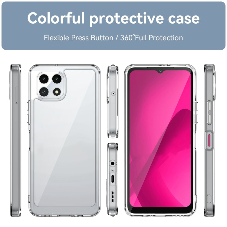 For T-Mobile REVVL 7 5G Colorful Series Acrylic Hybrid TPU Phone Case