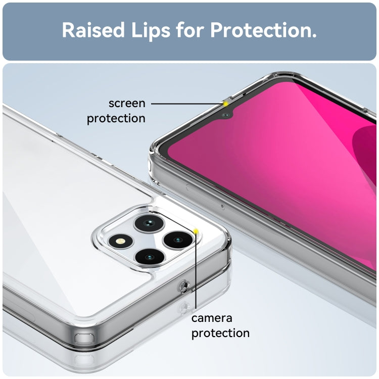 For T-Mobile REVVL 7 5G Colorful Series Acrylic Hybrid TPU Phone Case