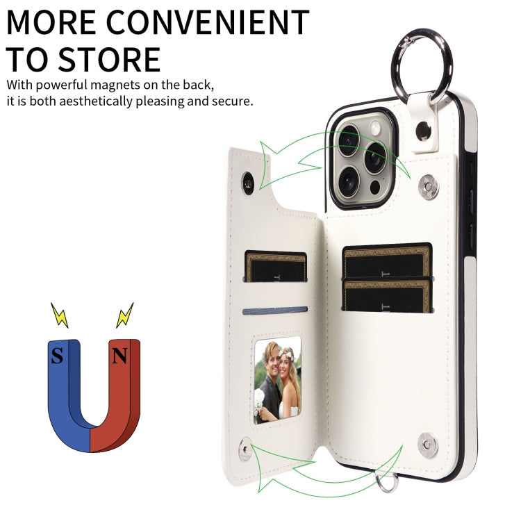 For iPhone 15 Pro Max Rhombic Texture Card Bag Phone Case with Short Lanyard