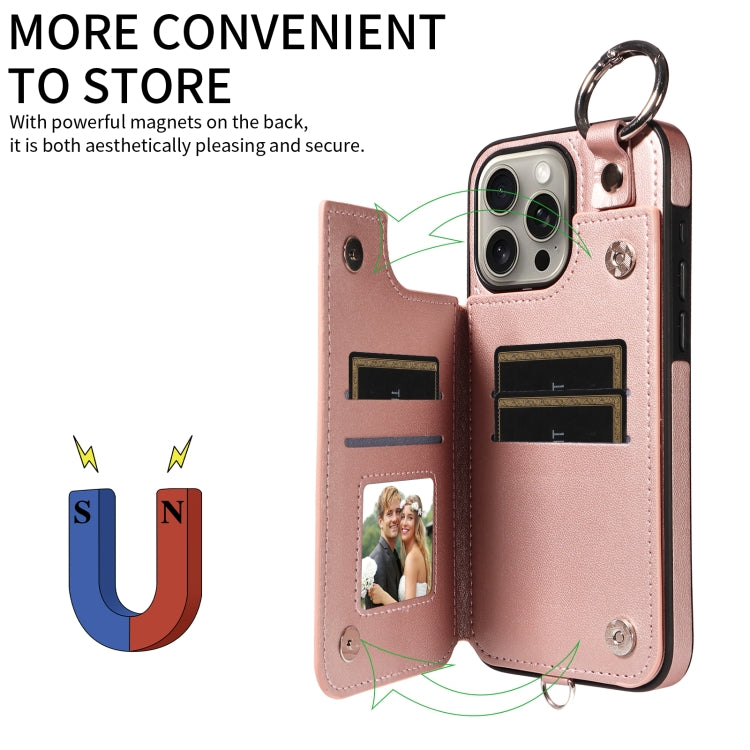 For iPhone 15 Pro Max Rhombic Texture Card Bag Phone Case with Short Lanyard