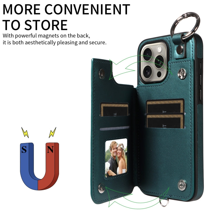 For iPhone 15 Pro Max Rhombic Texture Card Bag Phone Case with Short Lanyard