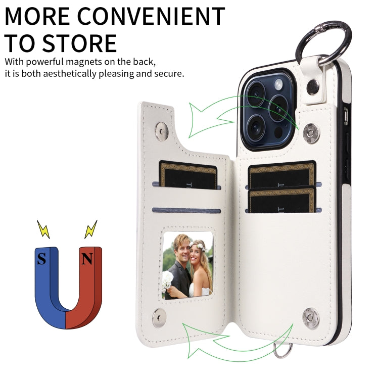 For iPhone 15 Pro Rhombic Texture Card Bag Phone Case with Short Lanyard