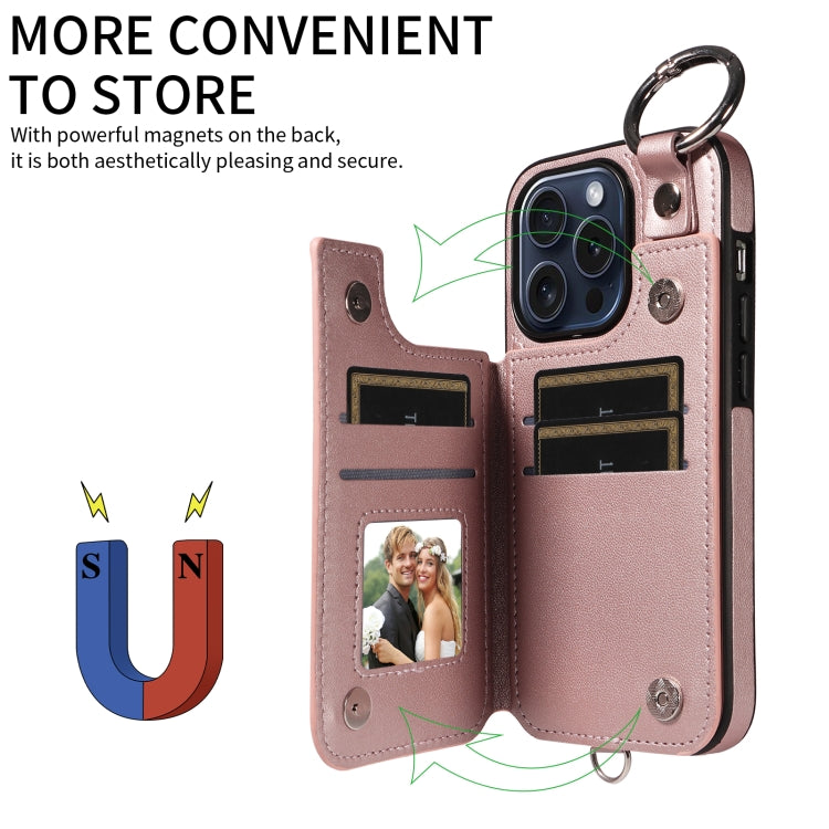 For iPhone 15 Pro Rhombic Texture Card Bag Phone Case with Short Lanyard