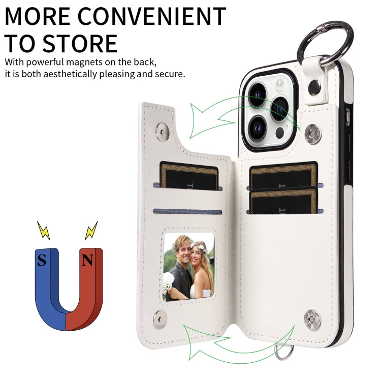 For iPhone 14 Pro Rhombic Texture Card Bag Phone Case with Short Lanyard