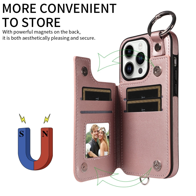 For iPhone 14 Pro Rhombic Texture Card Bag Phone Case with Short Lanyard